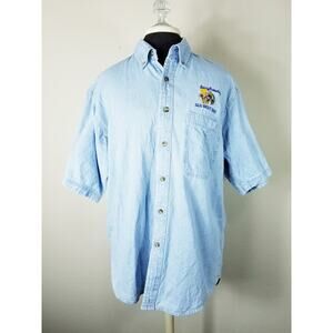 Ultra Club Women's Denim Shirt Short Sleeve Sunny Travelers 2001 Size Medium